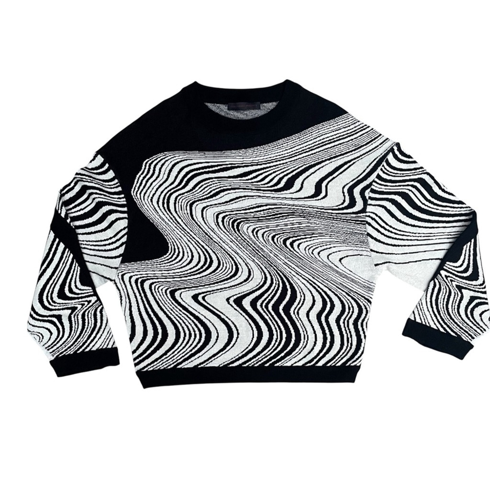 jean pierre braganza sweater Water Ripple Pattern Knit Oversized Pullover